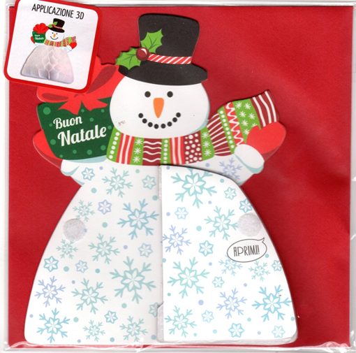 Immagine di BIGLIETTO NATALE PUPAZZO DI NE REGALO HONEYCOMB CARD