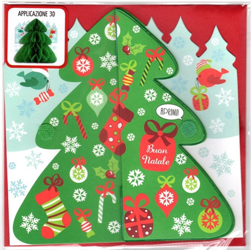 Immagine di BIGLIETTO NATALE ALBERO DI NAT REGALO HONEYCOMB CARD