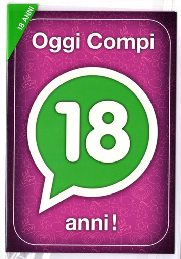 BIGLIETTO BUON COMPLEANNO 18 ANNI.ASSABESE