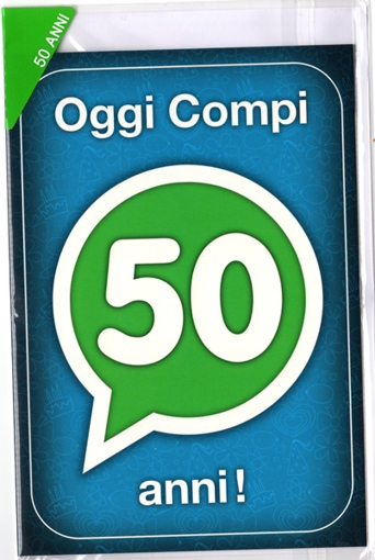 BIGLIETTO BUON COMPLEANNO 50 ANNI.ASSABESE