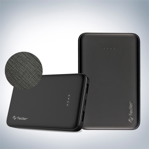 Immagine di POWER BANK 8000mAh FEDER HEAVY NERO 2USB 1A/2A