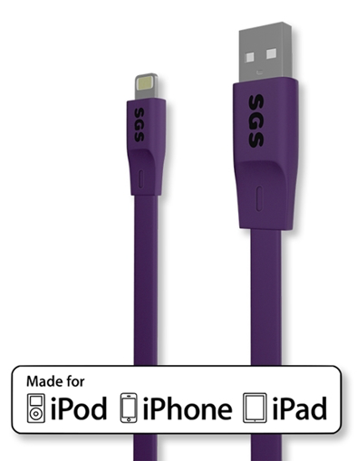 Immagine di CAVO USB LIGHTNING FLAT 1M SGS MFI VIOLA