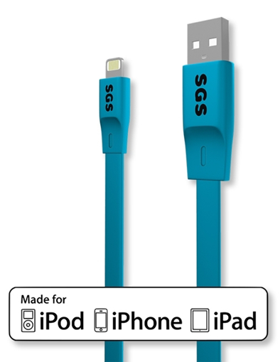 Immagine di CAVO USB LIGHTNING FLAT 1M SGS MFI AZZURRO