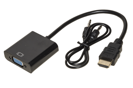 Immagine di ADATTATOREHDMI TIPO A MASCHIO A VGA15 POLI FEMMINA CON AUDIO