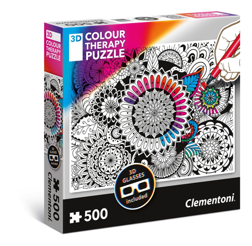 Immagine di PUZZLE CLEMENTONI COLOUR THERAPY 3D 500 PEZZI