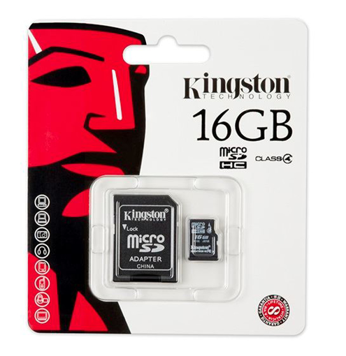 Image de KINGSTON MICRO SD 16 GB CL4 CON ADATTATORE SD