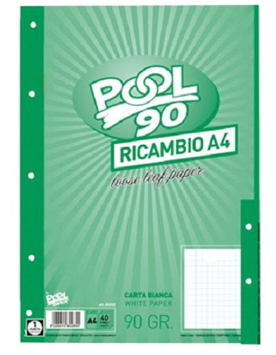 Immagine di RICAMBI FORATI A4 1RIGO 40 FOGLI 90GR POOL OVER